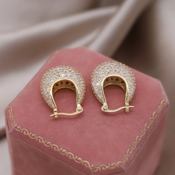 14k gold diamond earrings - Picture 5 of 5